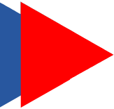 Blue and Red Triangle Facing To The Right