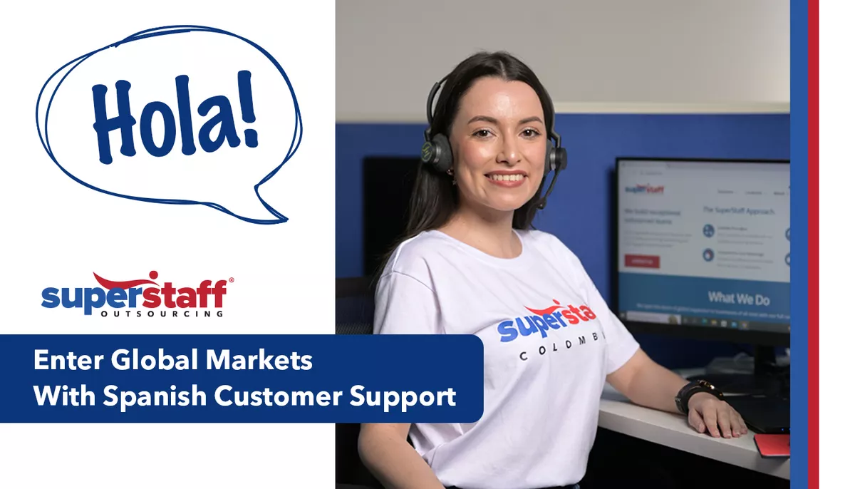 A member of SuperStaff's Spanish customer service representatives is happily service clients worldwide.