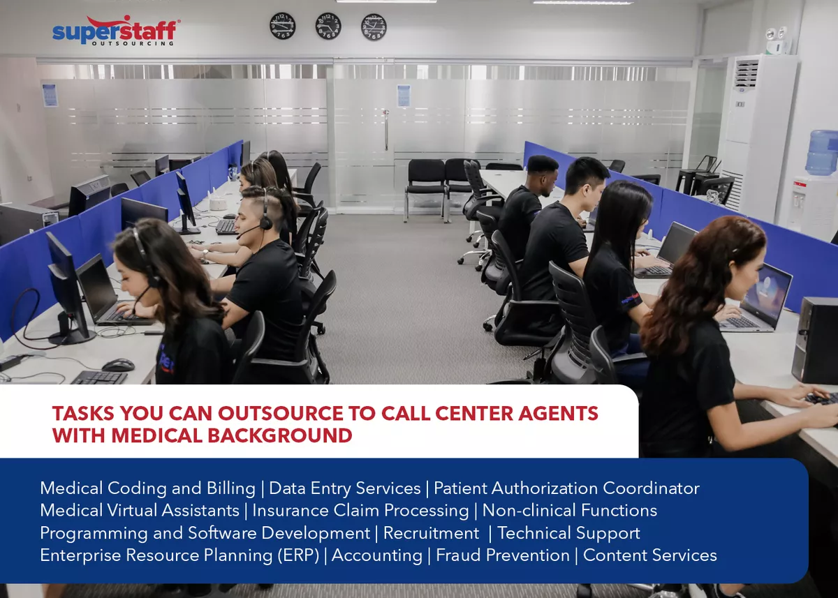 SuperStaff's representatives attend to medical call center services.