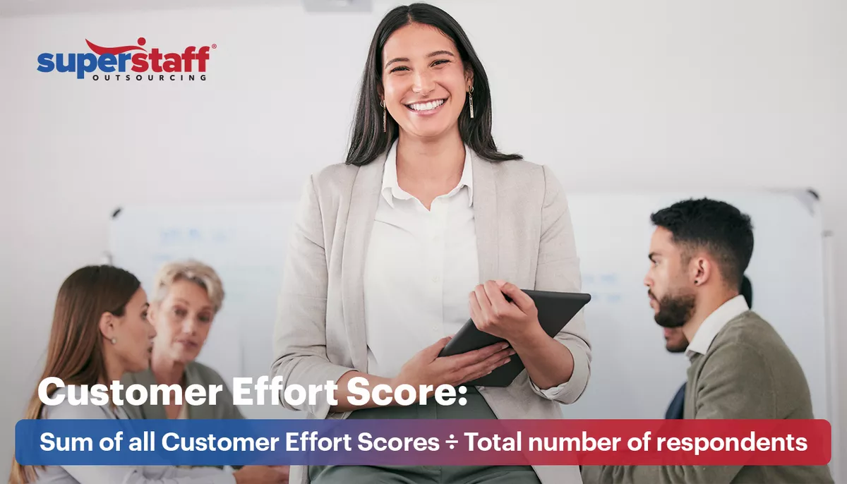 An image shows formula for calculating customer effort score to see the ROI of Customer Experience.