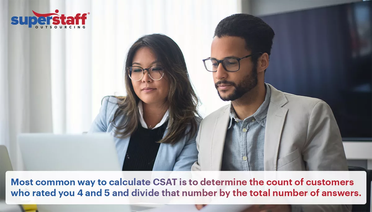 An image shows most common way to calculate CSAT to compute for ROI of Customer Experience.