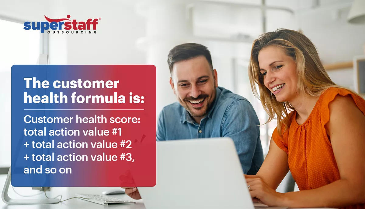 An image shows formula for calculating customer health to see the ROI of customer experience.