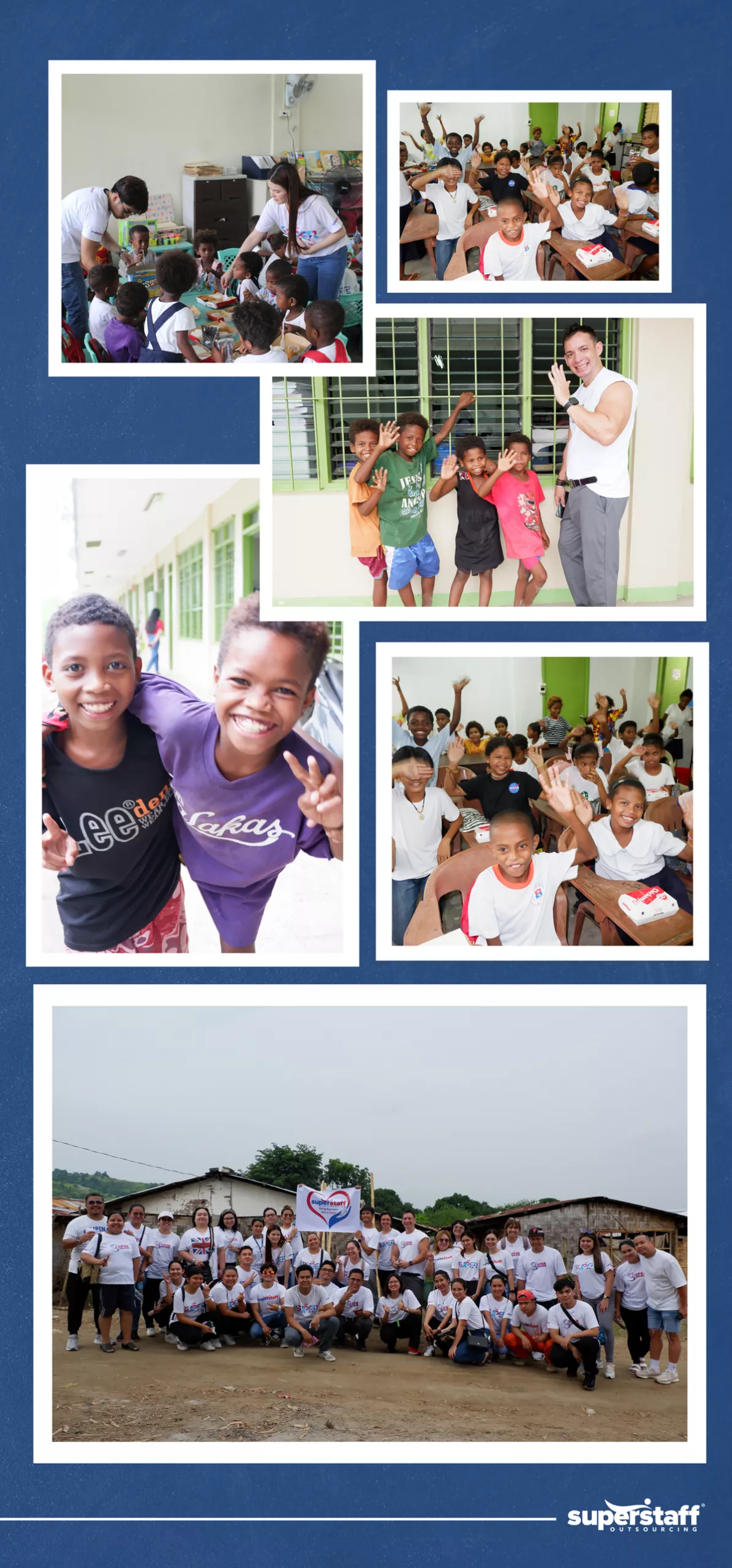 A collage of photo shows smiling Aeta kids.