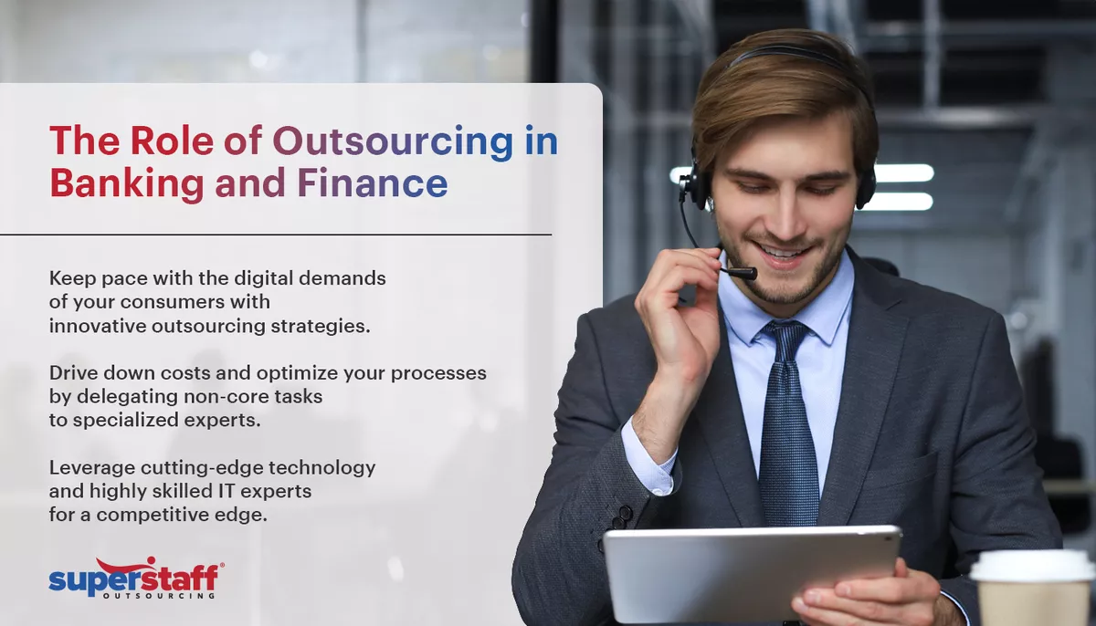 A mini infographic shows why businesses should outsource financial services.