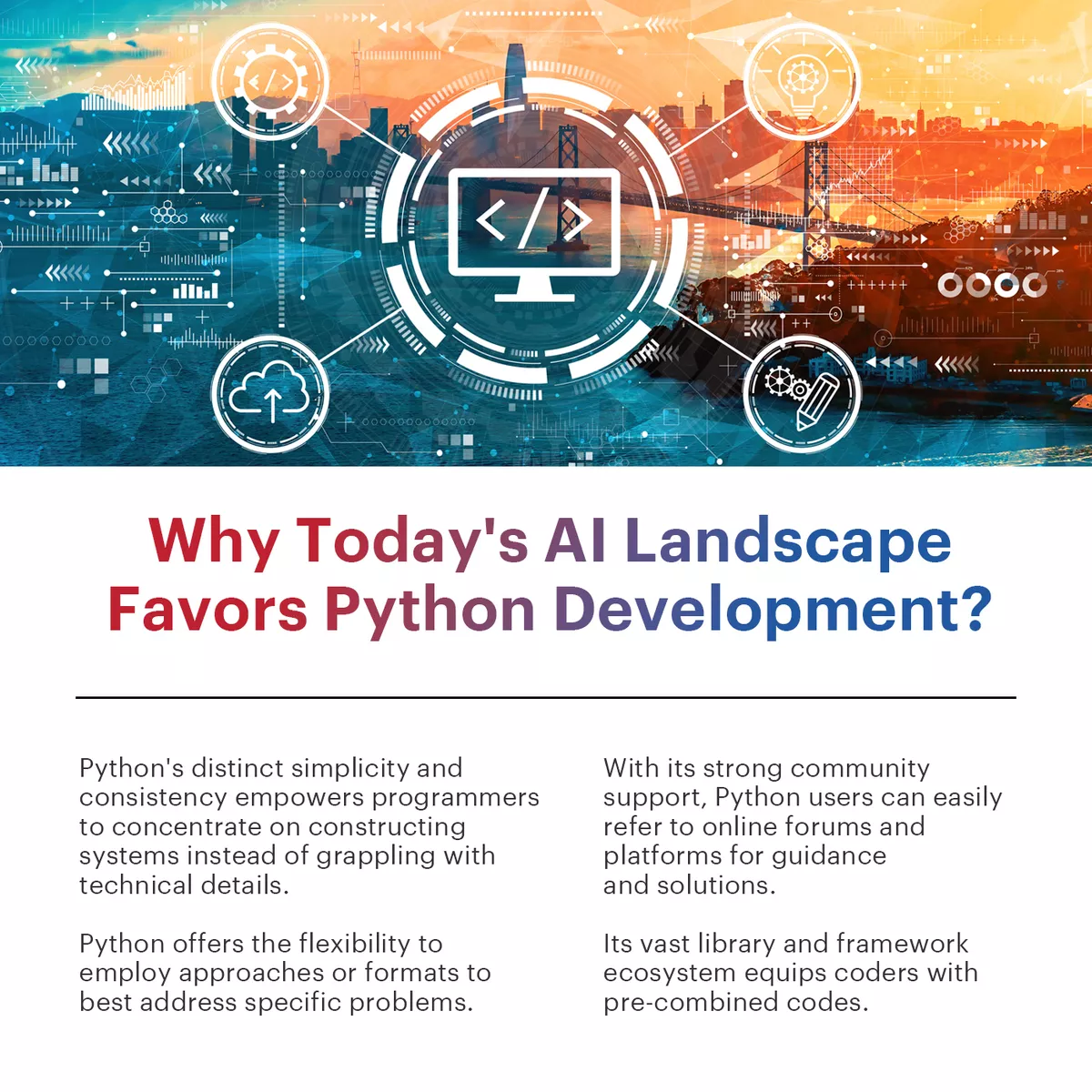 An infographic discussing why python developers are in demand in the AI landscape.