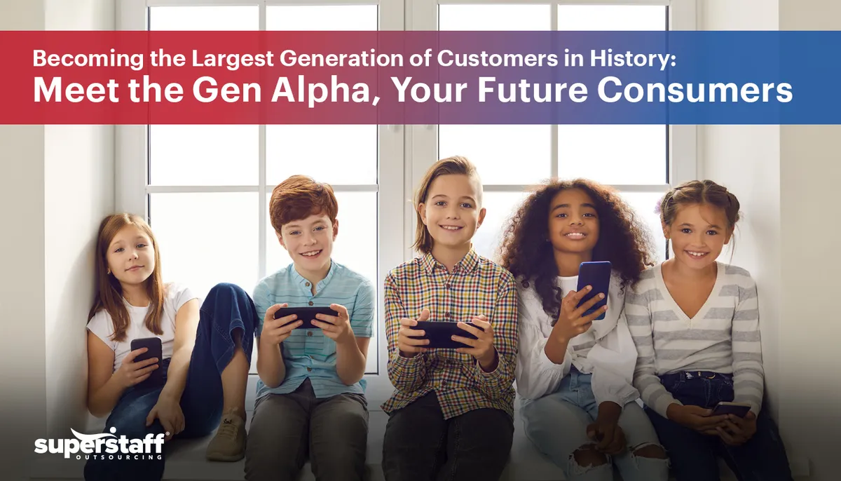 5 kids from the generation Gen Alpha sit by the window, smiling.