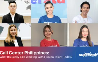 A photo collage of Filipinos. Image caption says: Call Center Philippines Today: What It’s Really Like Working With Filipino Talent?