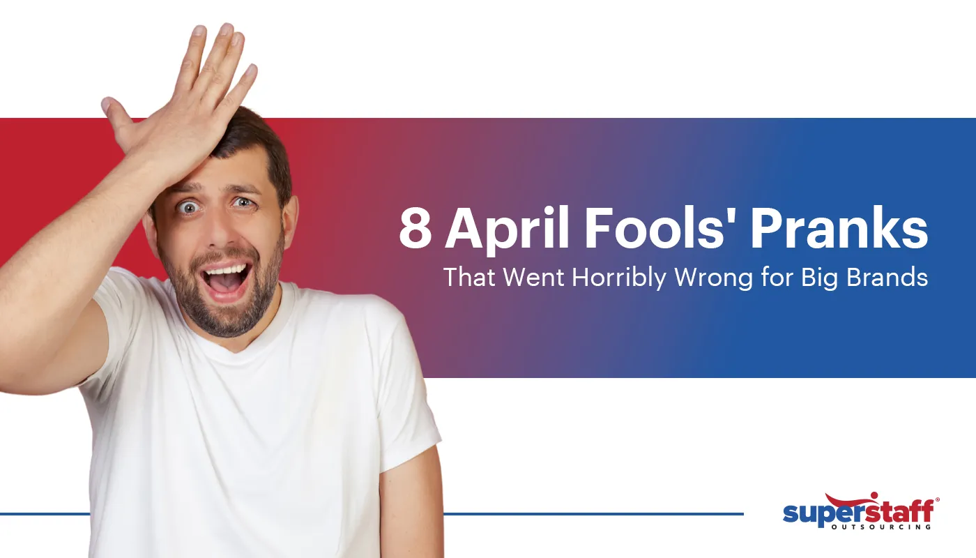 Image caption reads: 8 April Fools' Pranks That Went Horribly Wrong for Major Brands