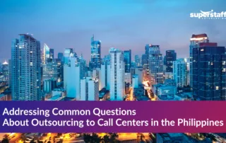 Image caption reads: Addressing 9 Common Questions About Outsourcing to Call Centers in the Philippines.