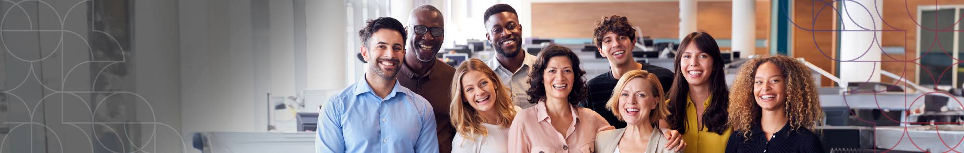 Group picture of people smiling