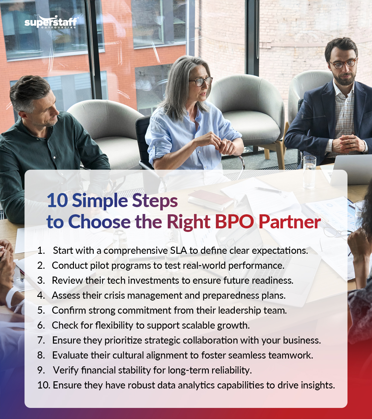 10 Simples Steps to Choose the Right BPO Partner Infographic