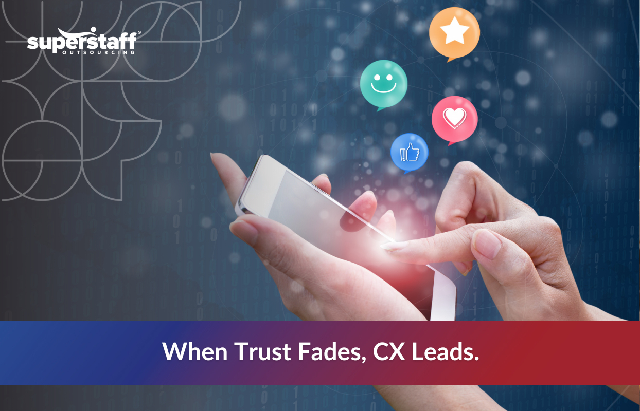 Hand with phone, hinting at trust through customer experience