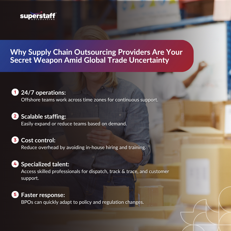 Infographic on benefits of supply chain outsourcing providers