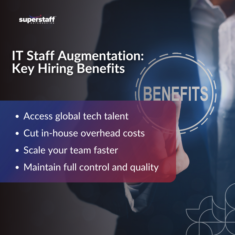 IT team lead interviewing remote developers through video call as part of an IT staff augmentation strategy.