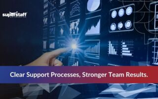 Image illustrating how clear support processes improve team performance, linked to service desk help.