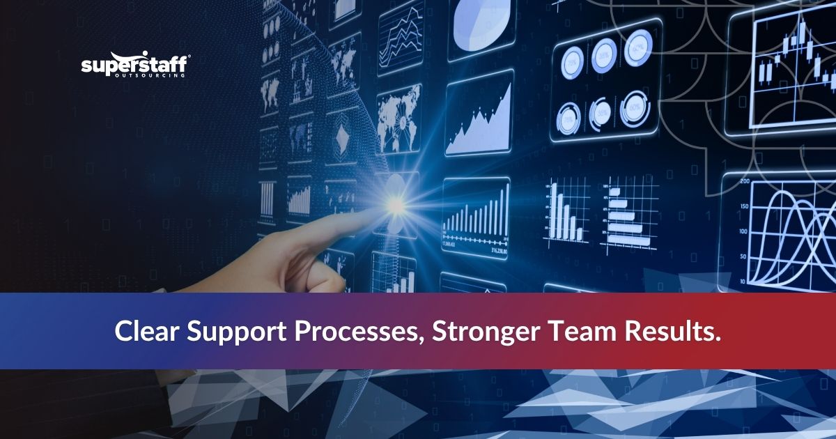 Image illustrating how clear support processes improve team performance, linked to service desk help.