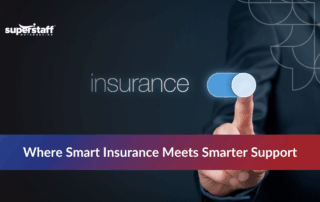 Man turning on insurance icon with “Smarter Support” text
