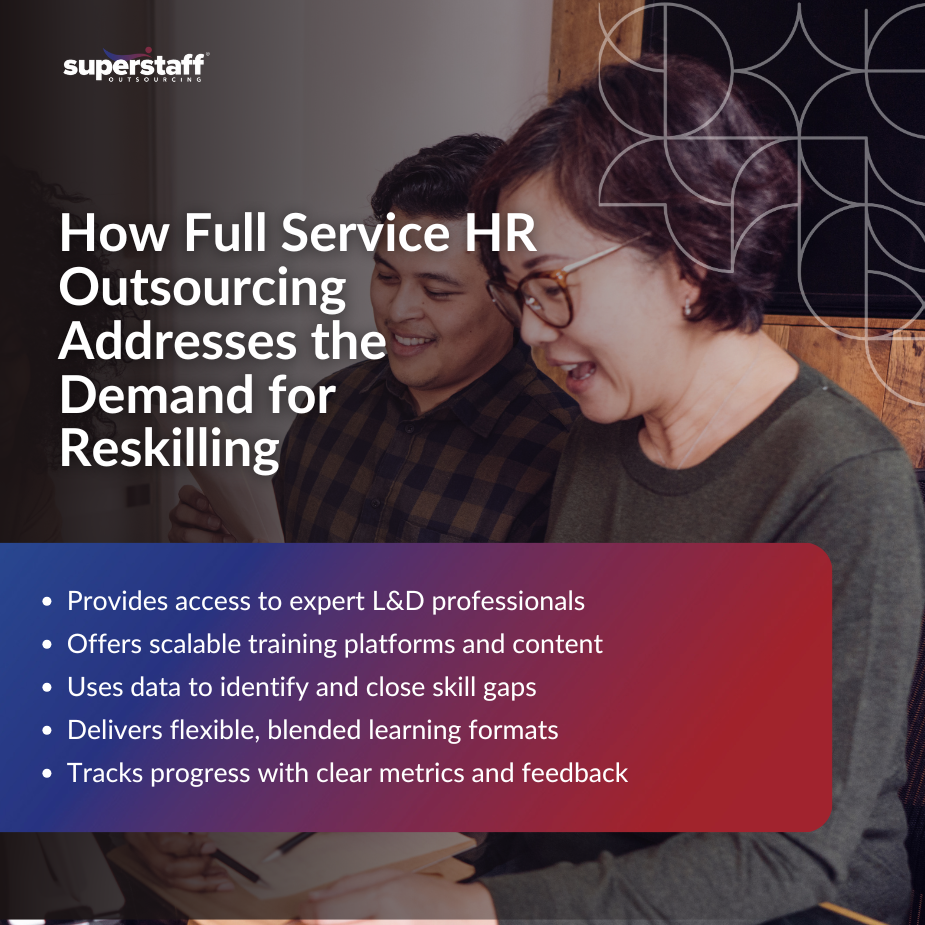 HR head explaining how full service HR outsourcing meets the growing demand for reskilling.