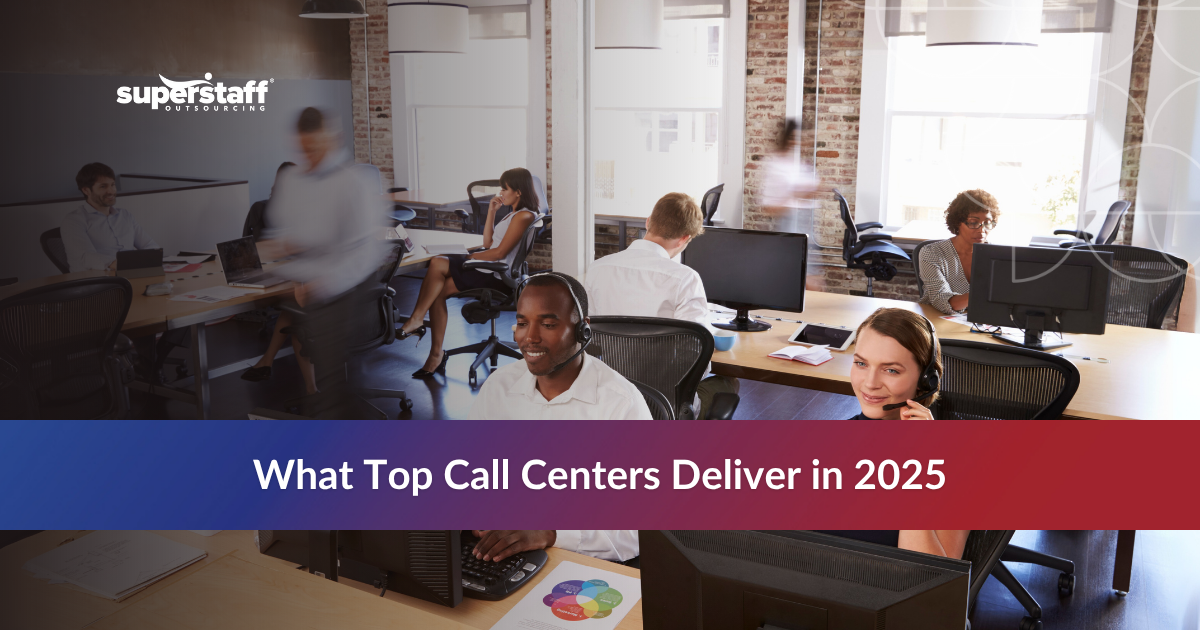 The Best Call Center Outsourcing_Featured Office agents working in a modern BPO environment, representing the best call center outsourcing companies.