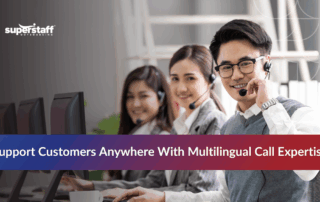 Call center agents working together, representing multilingual call center services for global customer support.