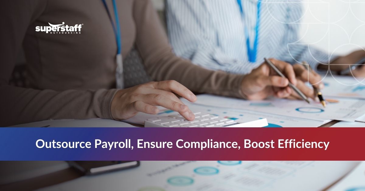 Business team reviewing payroll documents – payroll compliance outsourcing concept