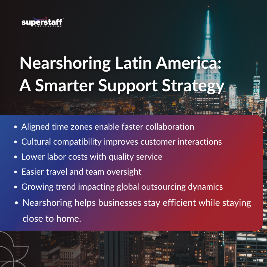 Tech support icons representing nearshoring services in Latin America