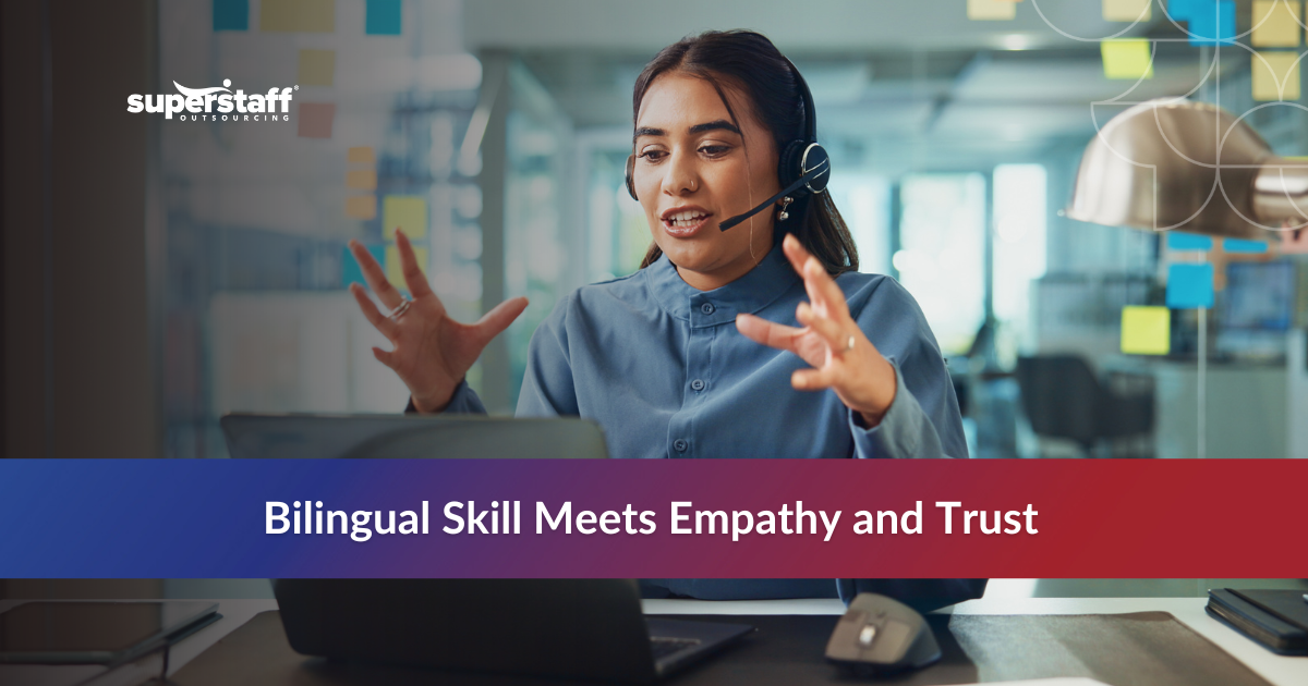 Call center agent providing bilingual customer support in Colombia