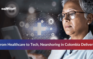 Global connections representing nearshoring in Colombia for diverse industries