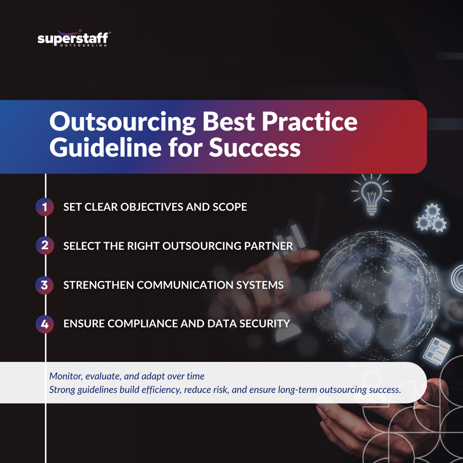 Document outlining outsourcing best practice guideline steps